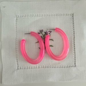 Bauble bar pink chunky hoop earrings